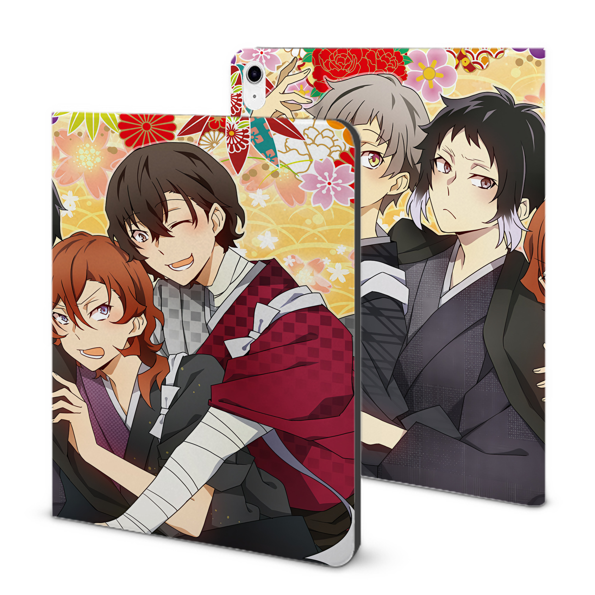 （画像用） 文豪ストレイドッグス Bungo Stray Dogs IPad ケース ブック型 PUレザー TPU 耐衝撃 軽量 薄型 ペン収納なし 全面保護 IPad 各モデル対応